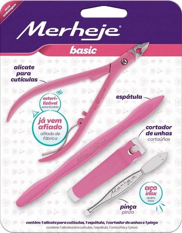 Merheje Basic Kit (Alicate + Espatula + Cortauña + Pinza) alt