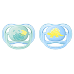 Chupetes Ultra Air Avent  "cloud/dino" 06 (-m) Celeste 2 Unidades #1