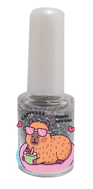 Esmalte de Uñas Capybara Color Gliter Plateado