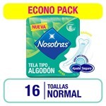 Toallitas Femeninas Nosotras Normal Tipo Algodón C/alas 16 u | Unico #6