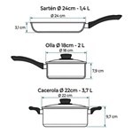 Set de Ollas Batería de Cocina Tramontina Linz Starflon 3Pz #2
