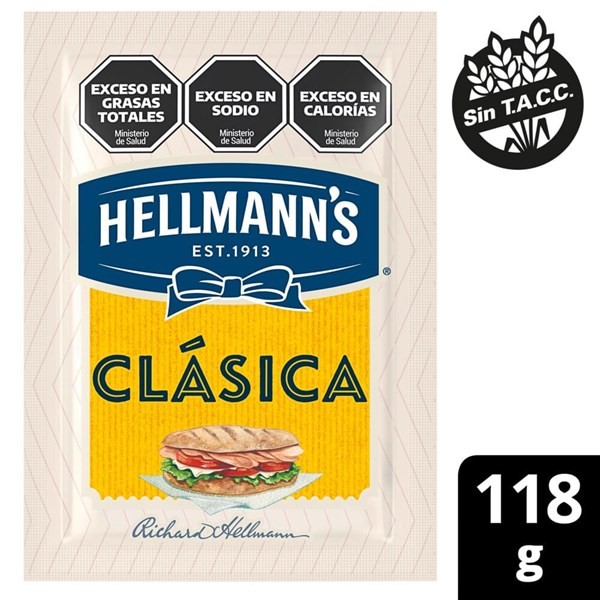 Mayonesa Hellmanns Regular Dp 118 g.