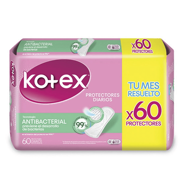 Kotex Protector Diario Antibacterial - 60 Unidades alt
