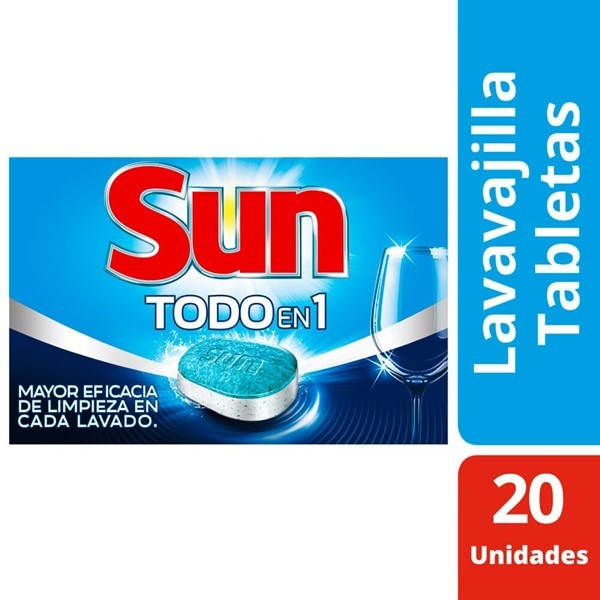Tabletas Lavavajillas Sun Todo En 1 20 Unidades #1