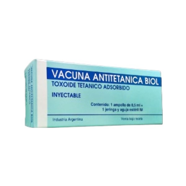 Vacuna Antitetanica Biol Toxoide Tetanico x 0,5 ml x 1 Ampolla C / Jeringa + Aguja #1