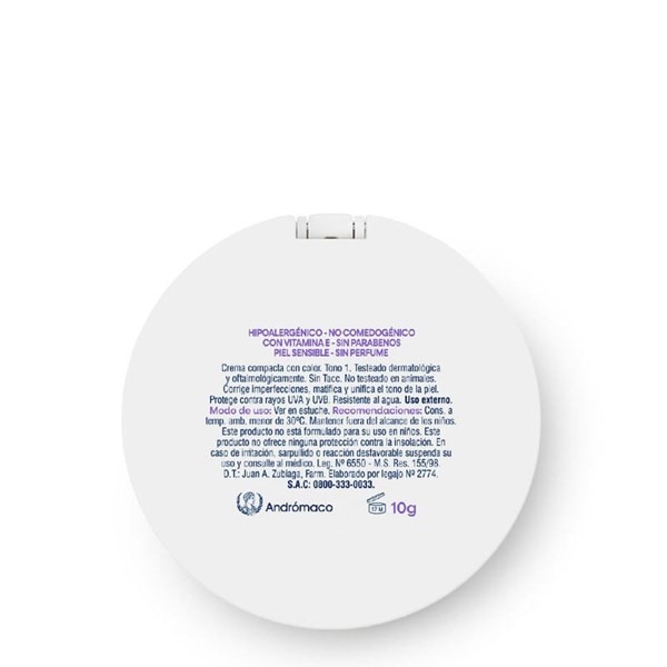 Crema Dermaglós Solar Compacta con Color FPS 50 Tono 1 10g alt