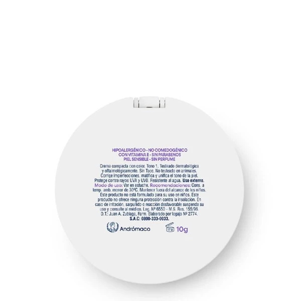 Dermaglos Protector Solar Facial Crema Compacta Fps 50 Con Color Tono 1  10 gr alt