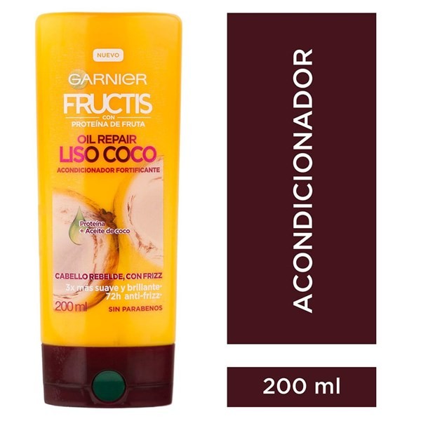 Fructis Acondicionador Liso Coco 200 ml #1