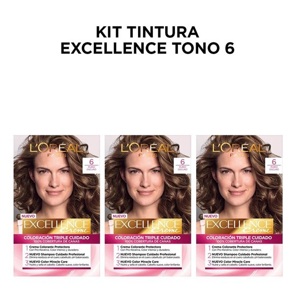 Combo Tintura Excellence Tono 6 Rubio Oscuro #1