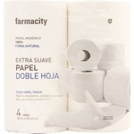 Papel Higiénico Farmacity Extra Suave Doble Hoja x 4 un x 30 m x 10 cm C/U #1