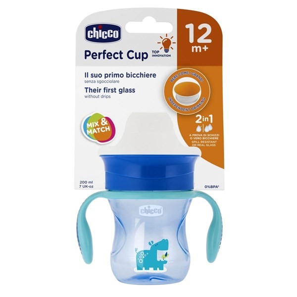 Chicco Vaso Perfect Cup Celeste 200 ml + 12 Meses #1