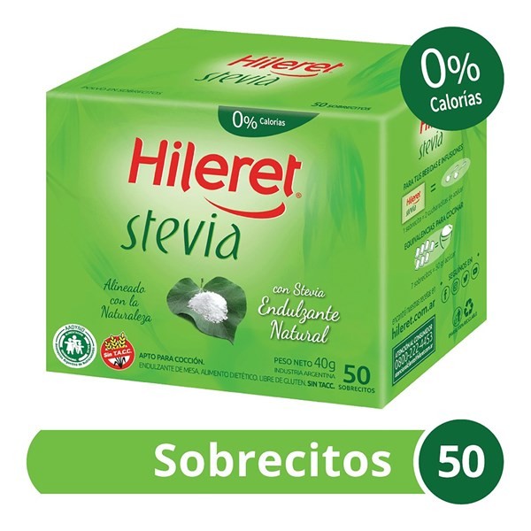 Edulcorante En Sobres Hileret Con Stevia 50 U. #1