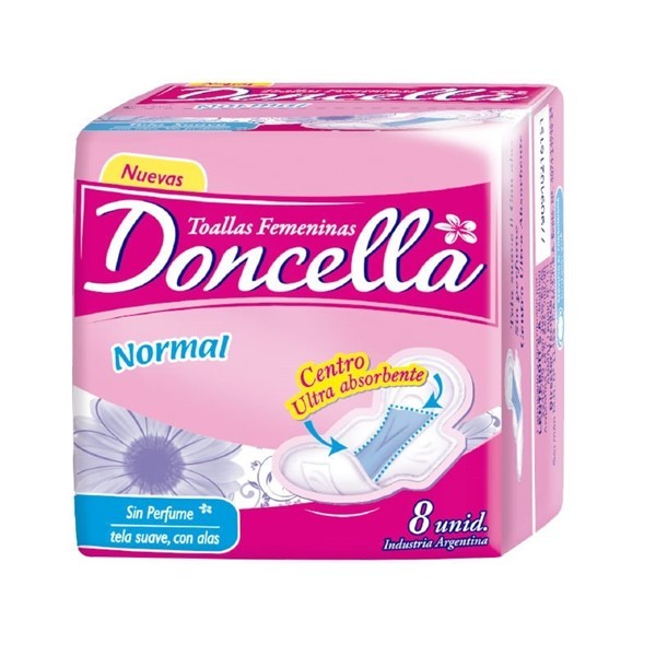 Doncella Toallitas Con Alas Extrasuave (8 Unidades) #1