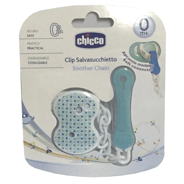 Chicco Clips Con Cadena Celeste