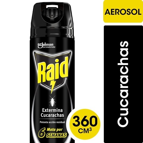 Insecticida Raid Exterminador Cucarachas En Aerosol 360 Ml