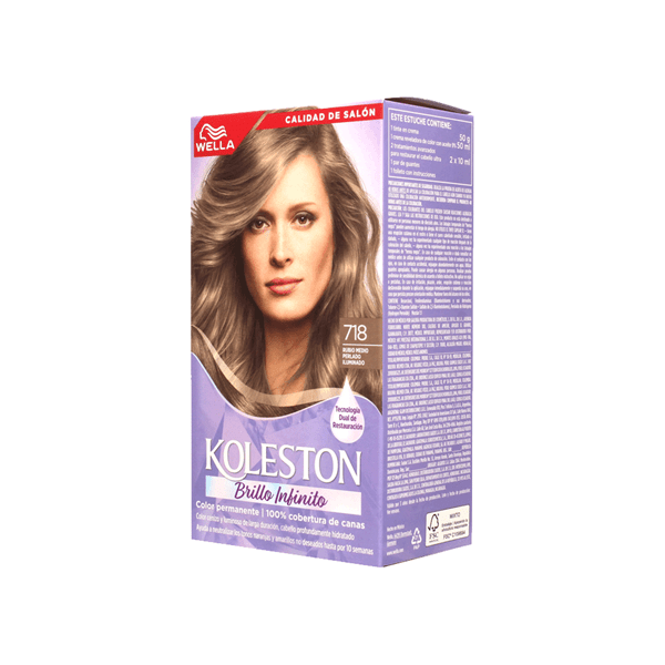 KOLESTON Coloración Brillo Infinito Kit Nº718 Rubio Claro Cenizo  #1