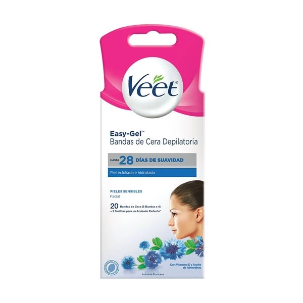 Veet Bandas Depilatorias Faciales Piel Sensible (20 Unidades) alt