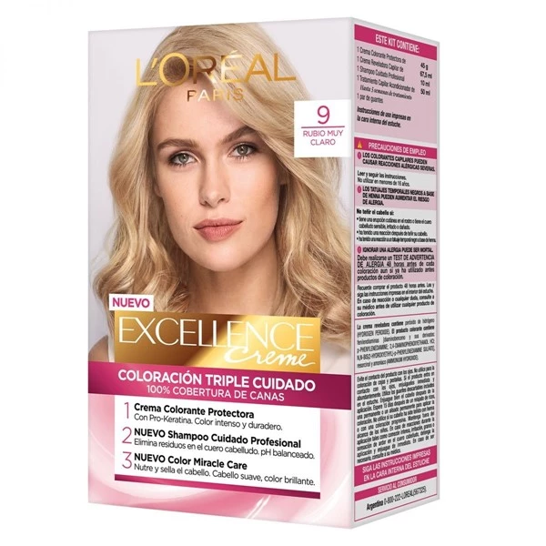 Excellence Kit Coloracion 9 Rubio Muy Claro alt