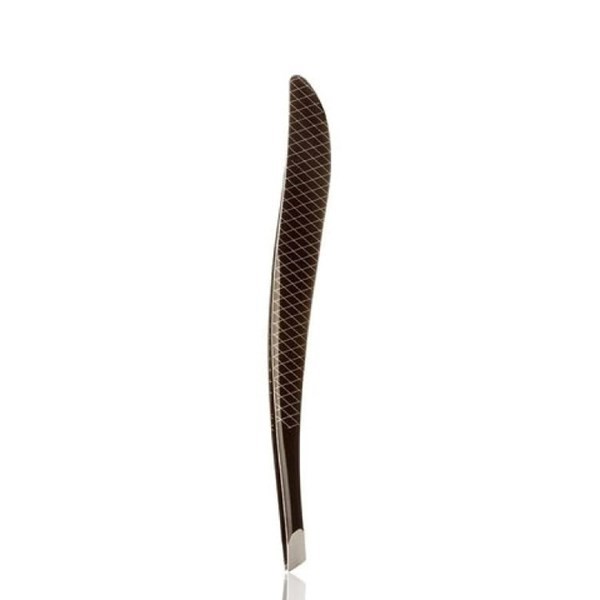 Pinza de Depilar Curve Negro Mate Punta Sesgada Basicare #1