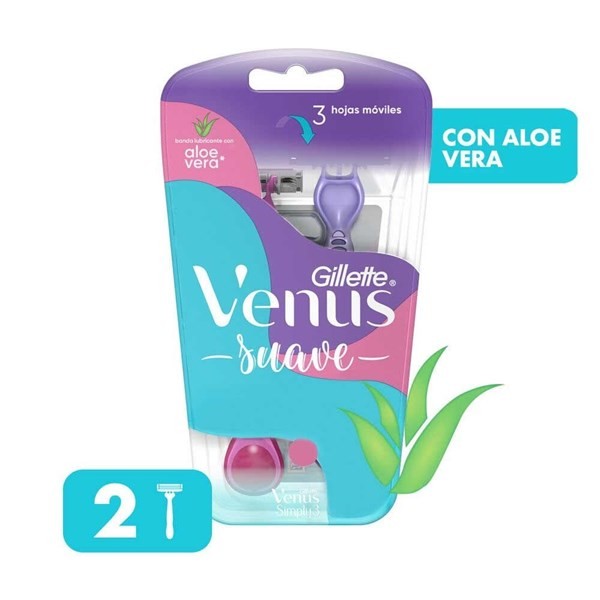 Gillette Venus Suave Afeitadoras Desechables, 2 Uds