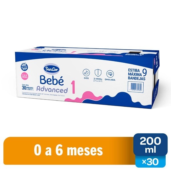 Sancor Bebe 1 Advanced Leche de Formula 200 ml Pack x 30 Brick alt