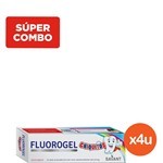 Combo Fluorogel Crema Dental Chiquitos Sabor Tutti Frutti x 60 g x 4 un #1