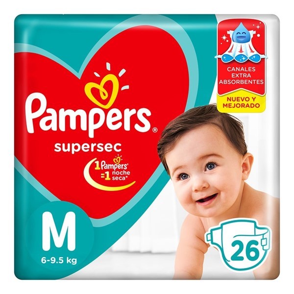 Pañal Pampers Supersec Megapack m