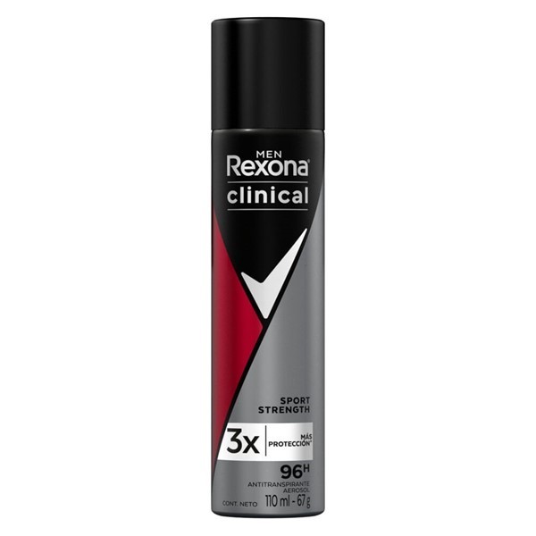 Rexona Desodorante Antitranspirante Clinical Sport Strenght en Aerosol 110 l alt
