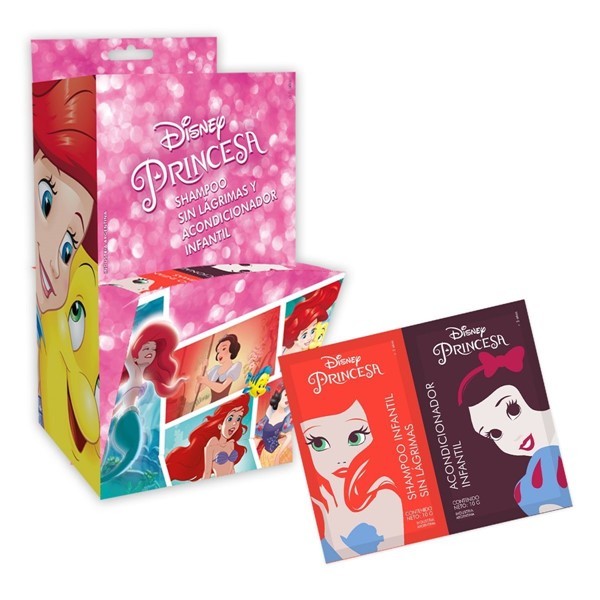 Disney Shampoo + Acondicionador Expendedor De 24 Sachets - Princesa #1
