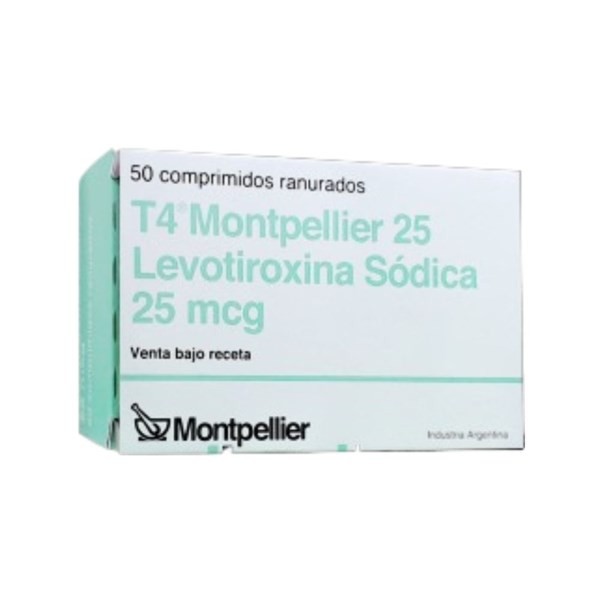 T4 Montpellier 25 Levotiroxina 25 Mcg x 50 Comp