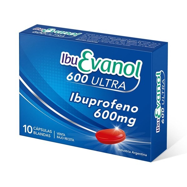 Ibu Evanol Ibuevanol Ibuprofeno 600 Mg x 10 Cáps Blandas #1
