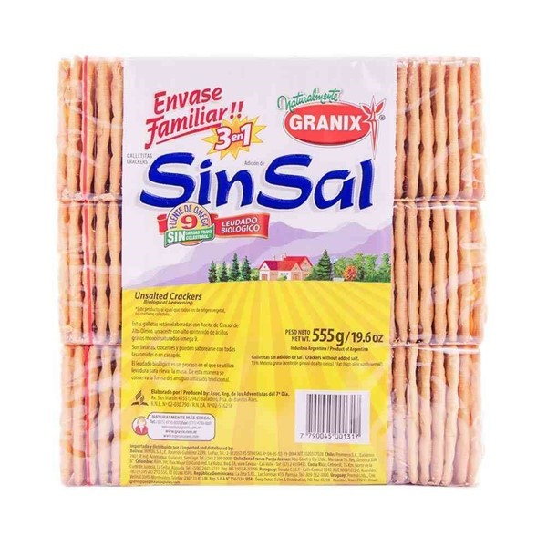 Galletitas De Agua Granix Sin Sal 555 Gr #1