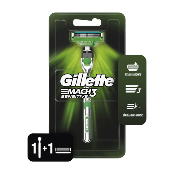 Gillette Maquina Para Afeitar 3 mach Sensitive Recargable
