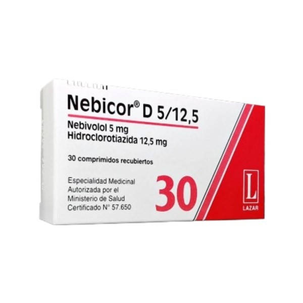 Lazar Nebicor D Nebivolol+Hidroclorotiazida 5 / 12.5 Mg x 30 Comp Recubiertos #1