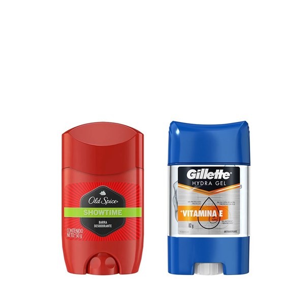 Desodorante Antitranspirante Gillette Hydra Gel Vitamina E x 82 g + Desodorante en Barra Old Spice Showtime x 50 g #1