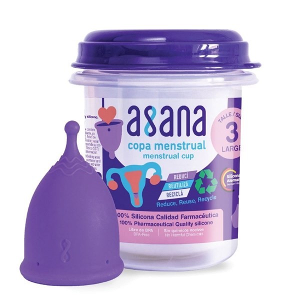 Asana Copa Menstrual Talle 3 + Frasco Contenedor #1