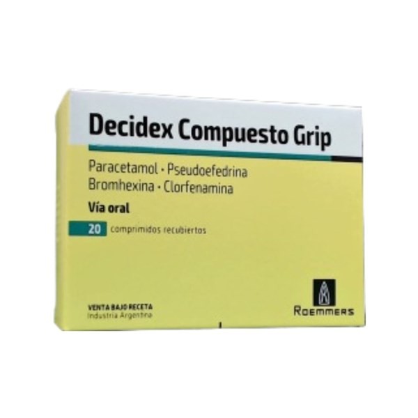 Roemmers Decidex Compuesto Paracetamol + Asoc x 20 Comp Recubiertos #1