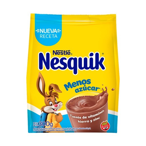 Cacao en Polvo Nesquik Menos Azúcar 300 g. #1