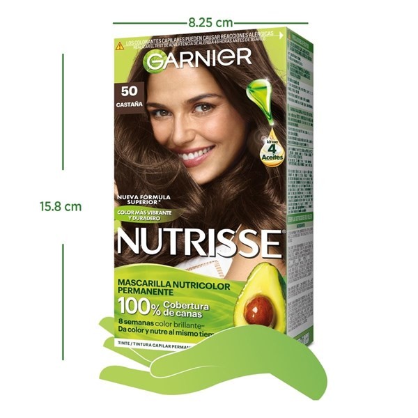 Nutrisse Kit de Coloración Permanente  clásico Tono 50 Castaña 50 Castano Claro alt
