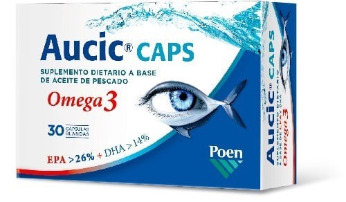 Aucic Caps Suplemento Dietario Omega 3 Aceite de Pescado (30 Cápsulas Blandas)