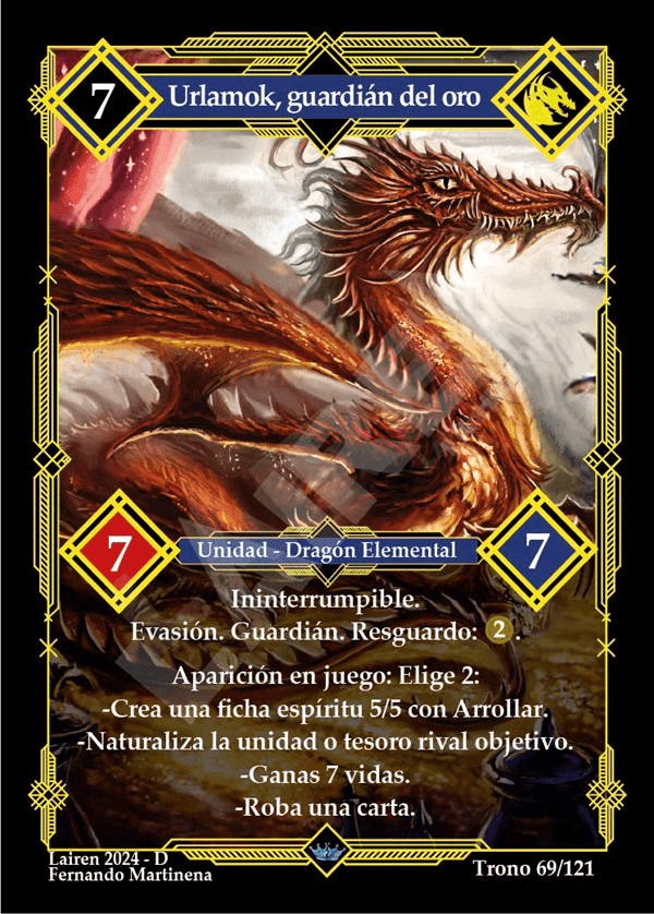 069 Urlamok, Guardian Del Oro Foil Precon Demonio/Elemental - Coste 7