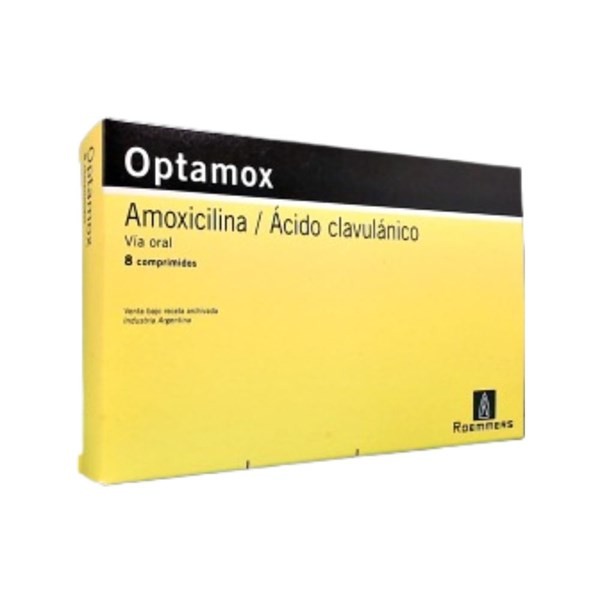 Roemmers Optamox Amoxicilina + Ácido Clavulánico 500 Mg x 8 Comp #1