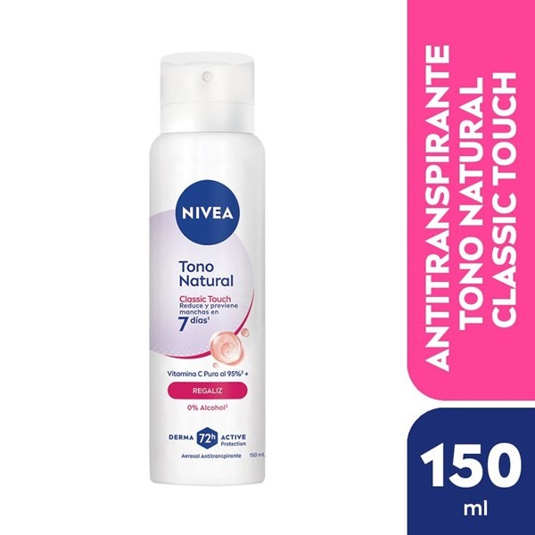 Nivea Desodorante Antitranspirante Tono Natural Classic Touch Fem Spray  150 ml alt