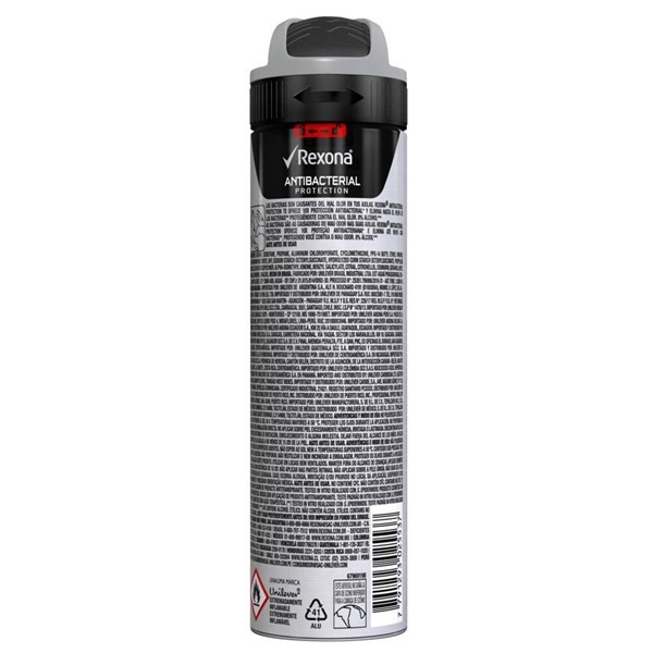 Desodorante Antitranspirante Rexona Antibacterial Men en Aerosol x 150 ml alt