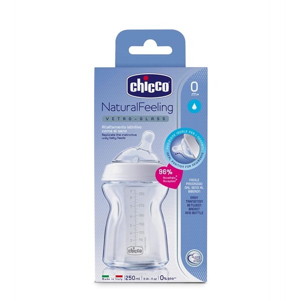 Chicco Biberon Natural Feeling Vidrio 0 Meses 250 ml #1