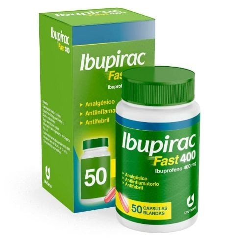 Ibupirac Fast 400 mg | 50 capsulas | Ibuprofeno #1
