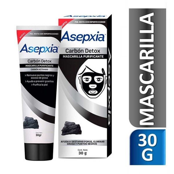 Asepxia Mascarilla Purificante Carbón Detox Peel Off 30 gr #1