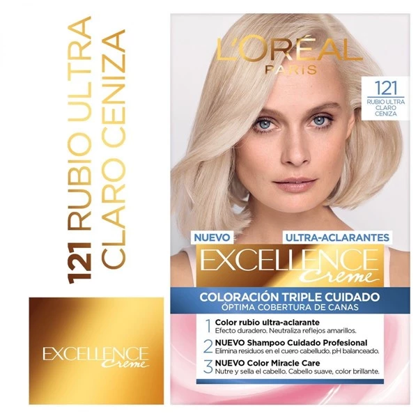 Excellence Kit Coloracion 121 Rubio Ultra Claro Ceniza