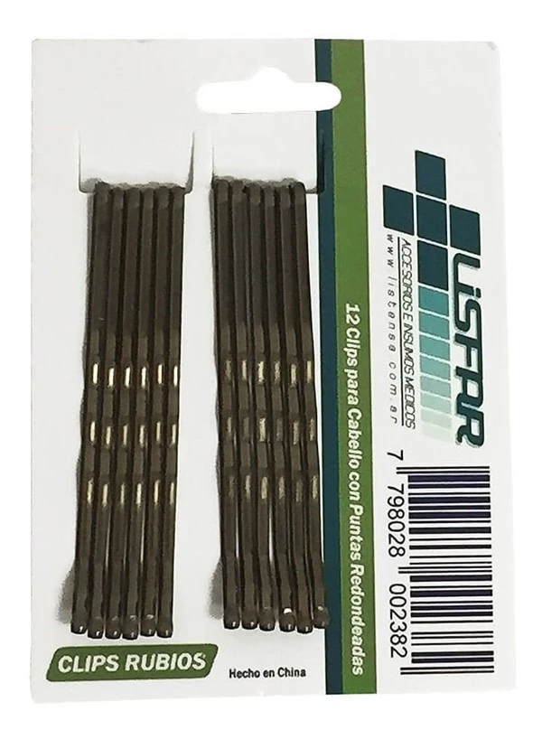 Lisfar Clips Rubio Para Pelo Hebillas x  6 x 12 blister