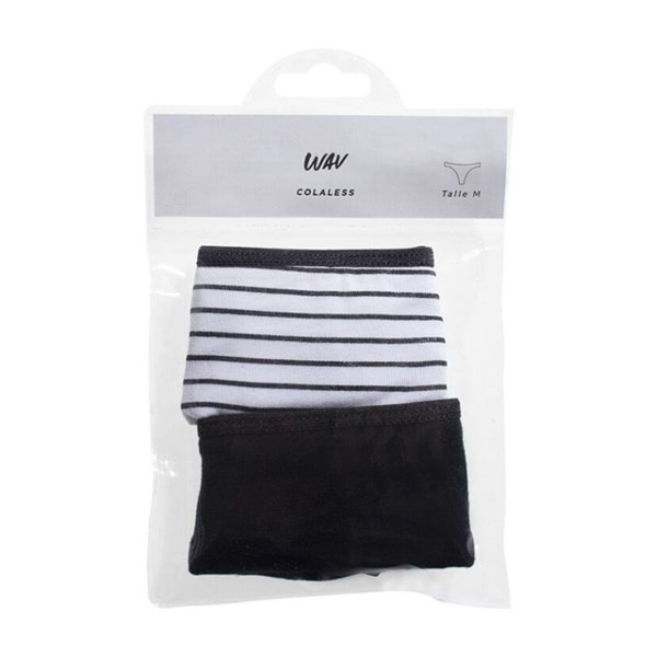 Bombacha Colaless Wav Rayada Y Negra x 2 un Talle m alt